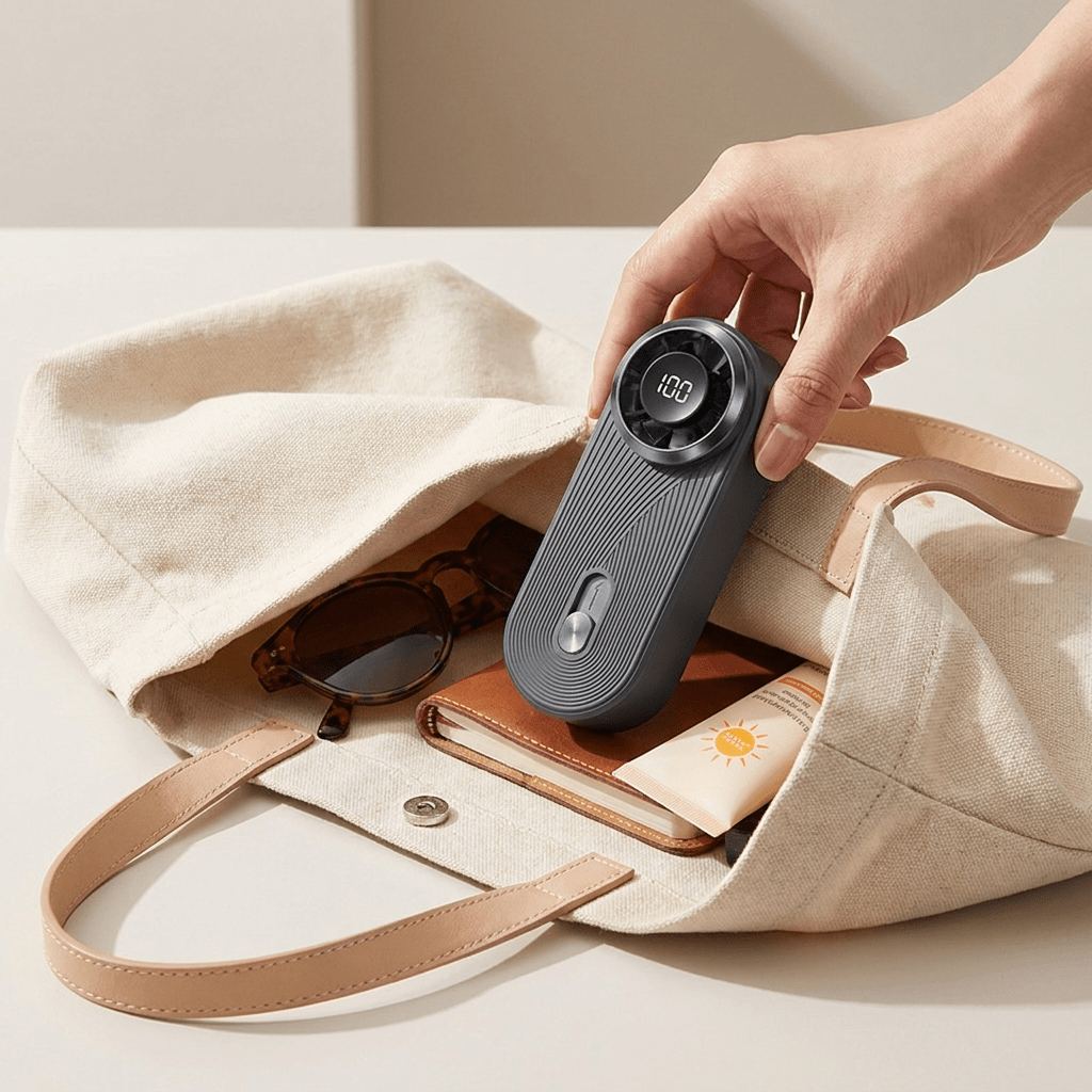 AeroPocket Smart Fan – Ultra-Thin Turbo Mini Fan with Digital Display - TrendsToLife