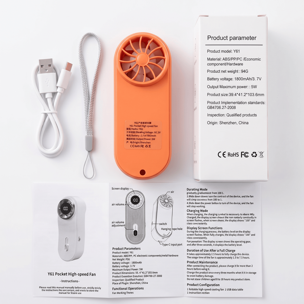 AeroPocket Smart Fan – Ultra-Thin Turbo Mini Fan with Digital Display - TrendsToLife