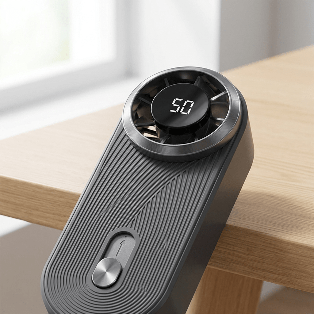 AeroPocket Smart Fan – Ultra-Thin Turbo Mini Fan with Digital Display - TrendsToLife