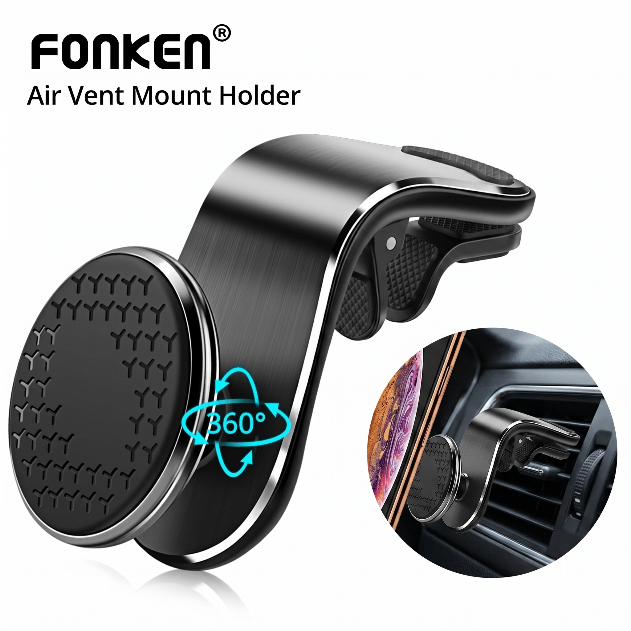 AirSpin 360° Magnetic Air Vent Car Phone Holder - TrendsToLife