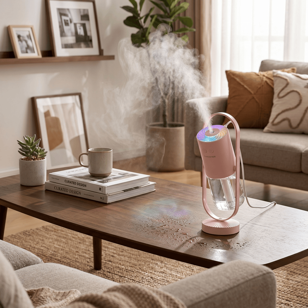 AuraMist Projection Humidifier – USB Ultrasonic Mist Diffuser with Night Light - TrendsToLife