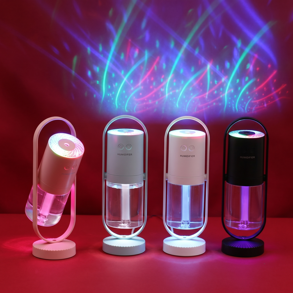 AuraMist Projection Humidifier – USB Ultrasonic Mist Diffuser with Night Light - TrendsToLife