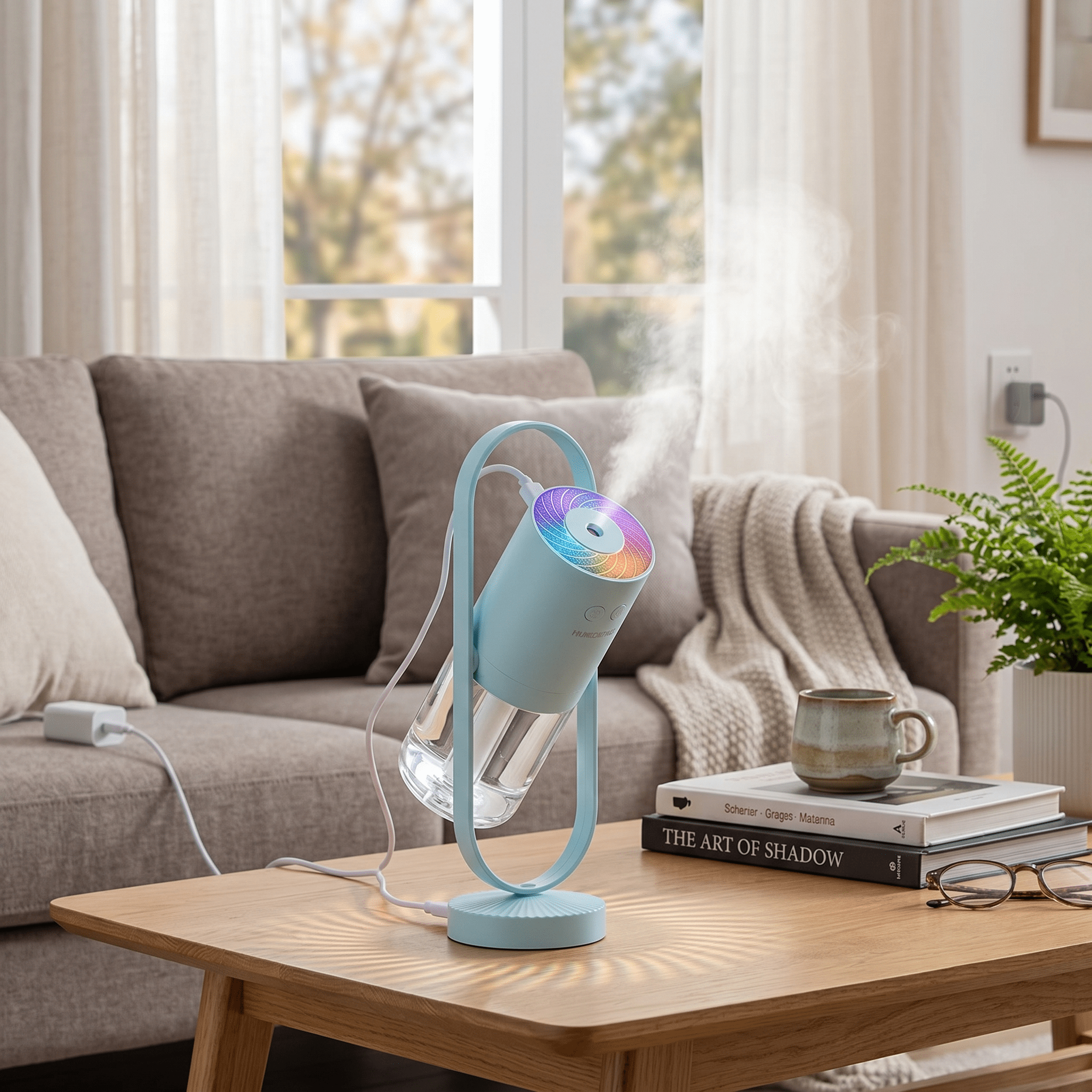 AuraMist Projection Humidifier – USB Ultrasonic Mist Diffuser with Night Light - TrendsToLife