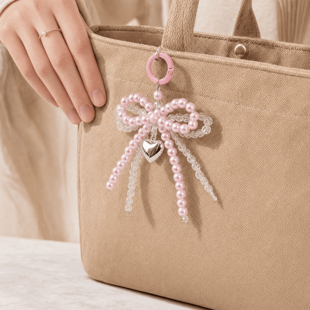BeadMira — Beaded Heart Bag Charm Keychain - TrendsToLife