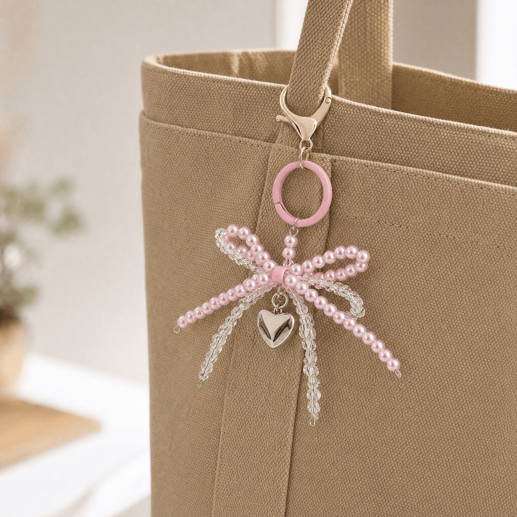 BeadMira — Beaded Heart Bag Charm Keychain - TrendsToLife