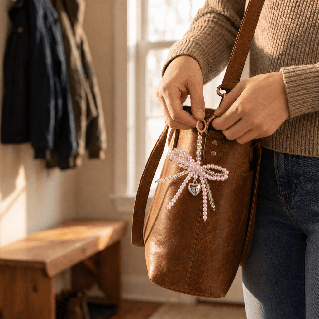 BeadMira — Beaded Heart Bag Charm Keychain - TrendsToLife