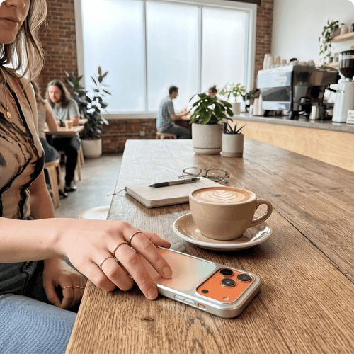 BrightCore Minimalist Slim Case for iPhone 11–17 Series – Orange Design - TrendsToLife