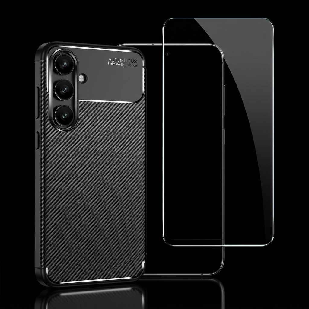 CarbonShield Protection Set – Case & Screen Protector – Samsung Galaxy S24 FE - TrendsToLife
