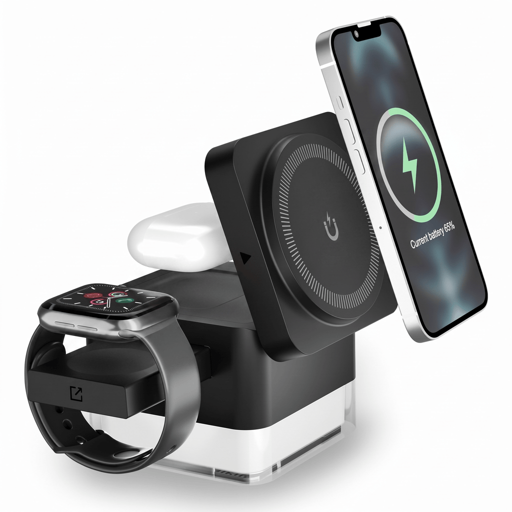 ChargeCube Three-in-one Magnetic Station – 3-in-1 Multifunctional Wireless Charger 15W - TrendsToLife