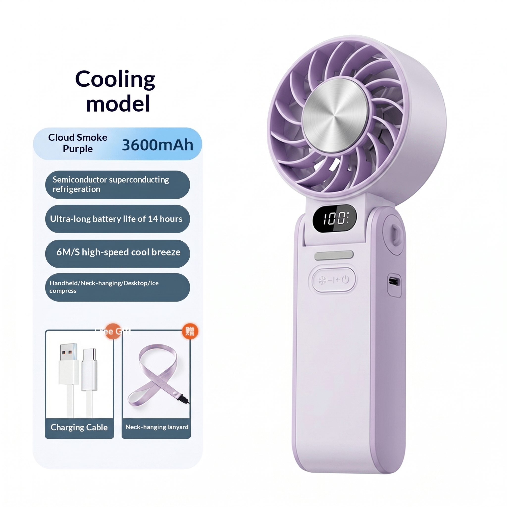 ChillGo Foldable USB Rechargeable Mini Cooling Fan – Handheld Design - TrendsToLife