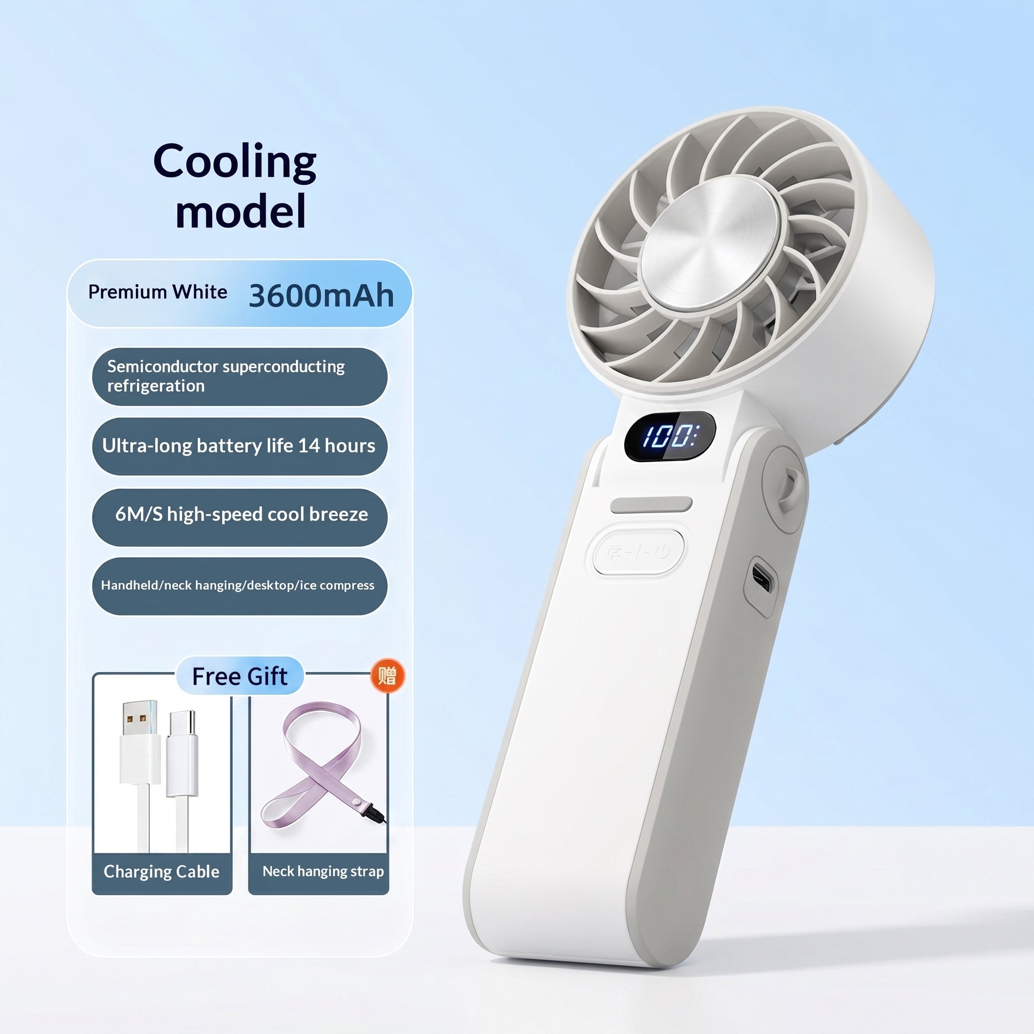 ChillGo Foldable USB Rechargeable Mini Cooling Fan – Handheld Design - TrendsToLife
