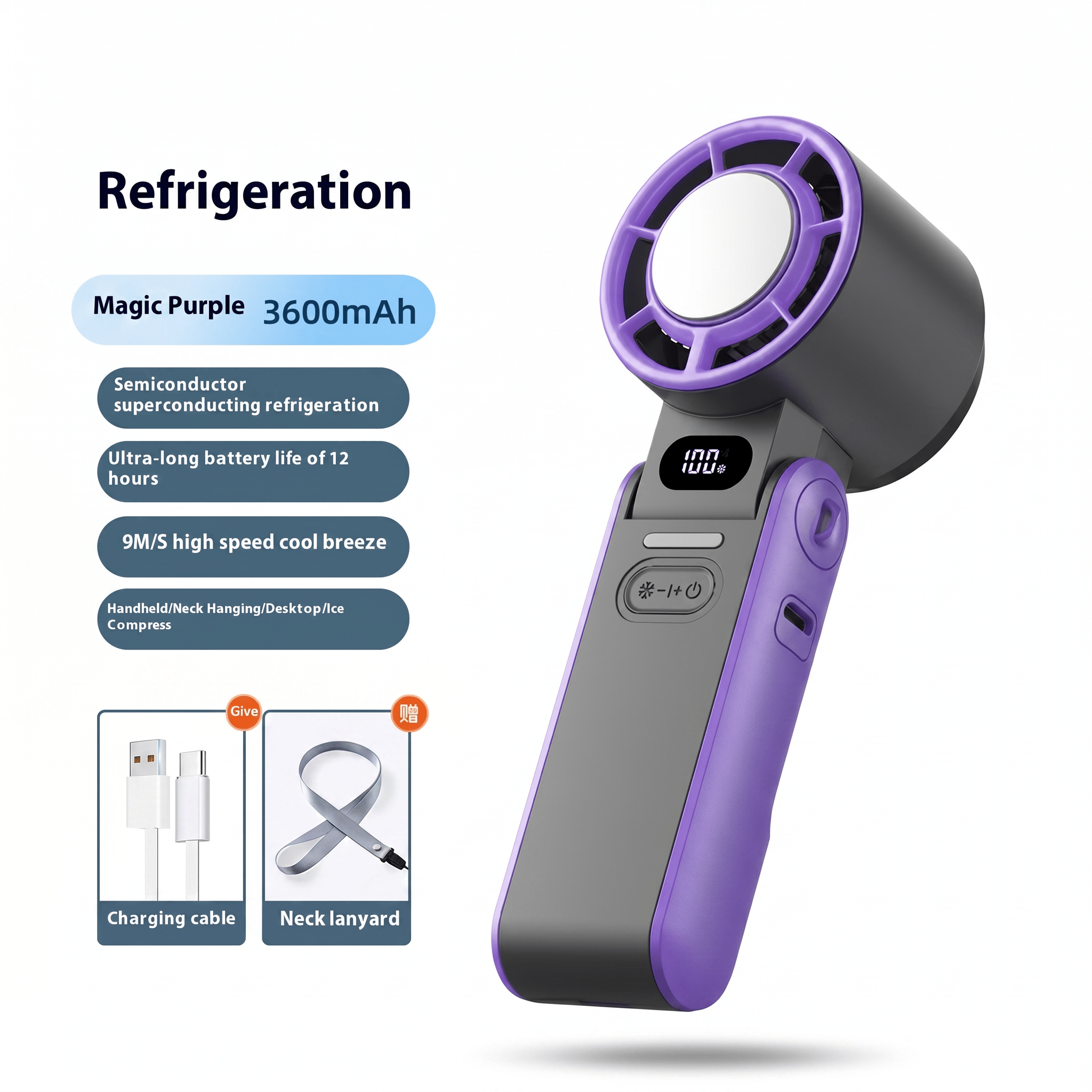 ChillGo Foldable USB Rechargeable Mini Cooling Fan – Handheld Design - TrendsToLife