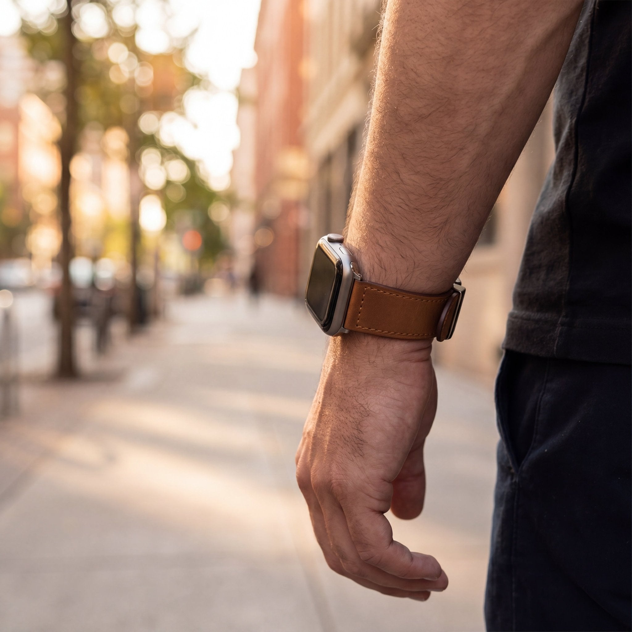Classic Leather Watch Band – Comfort Strap for Apple Watch 38–44mm - TrendsToLife