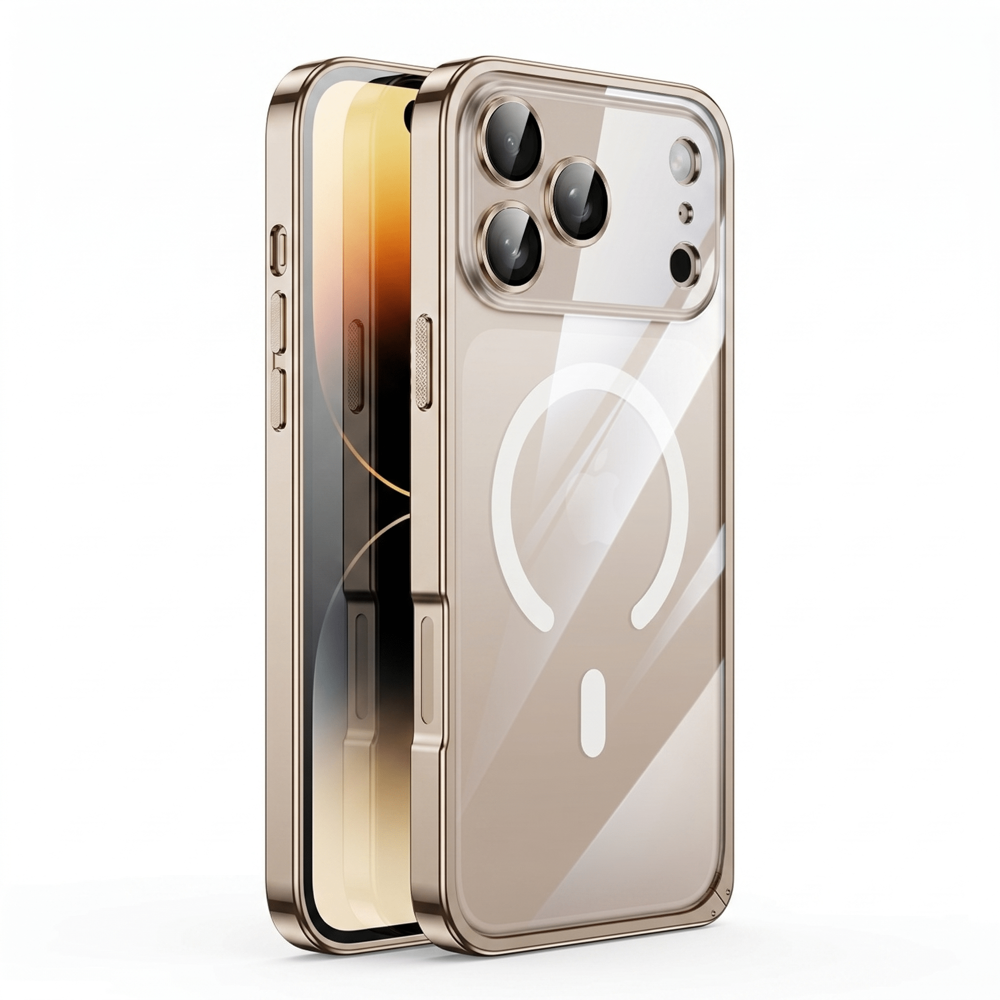 ClearGuard Magnetic Metal Frame Case for iPhone 17 – Transparent Lens Protection - TrendsToLife