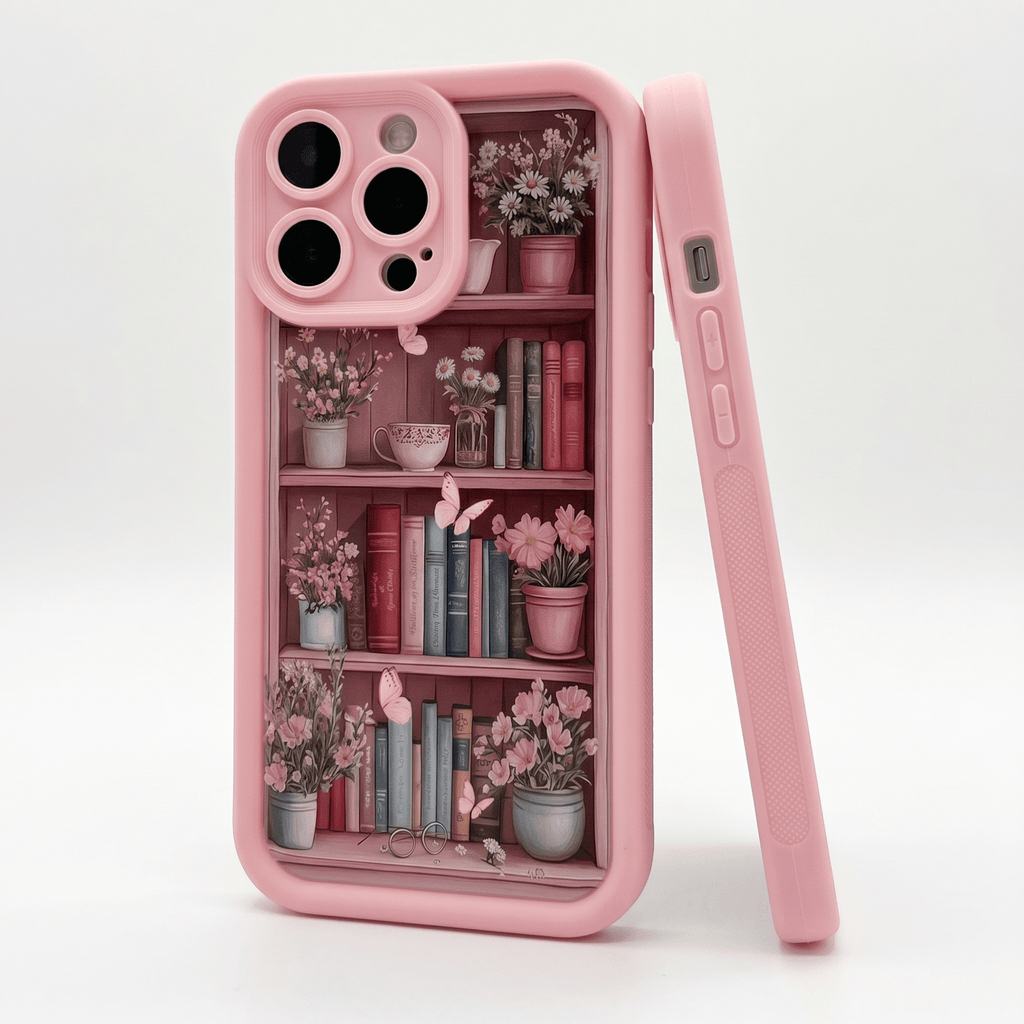 CozyLibrary Bookshelf Case – Retro Shockproof iPhone Case – iPhone 11–17 Series - TrendsToLife