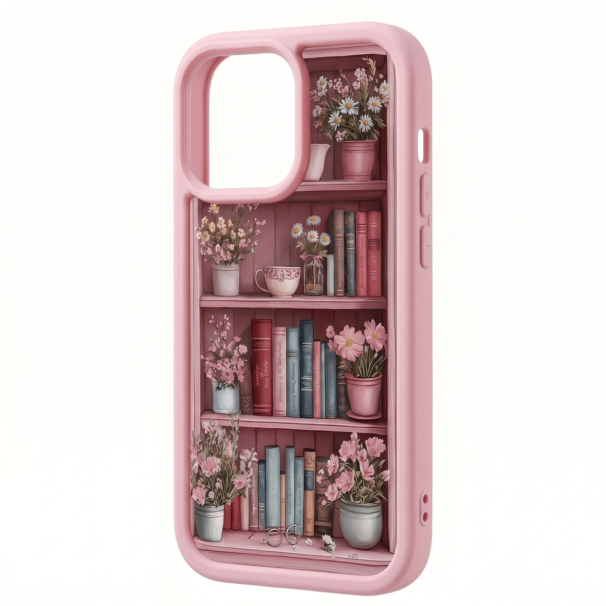 CozyLibrary Bookshelf Case – Retro Shockproof iPhone Case – iPhone 11–17 Series - TrendsToLife