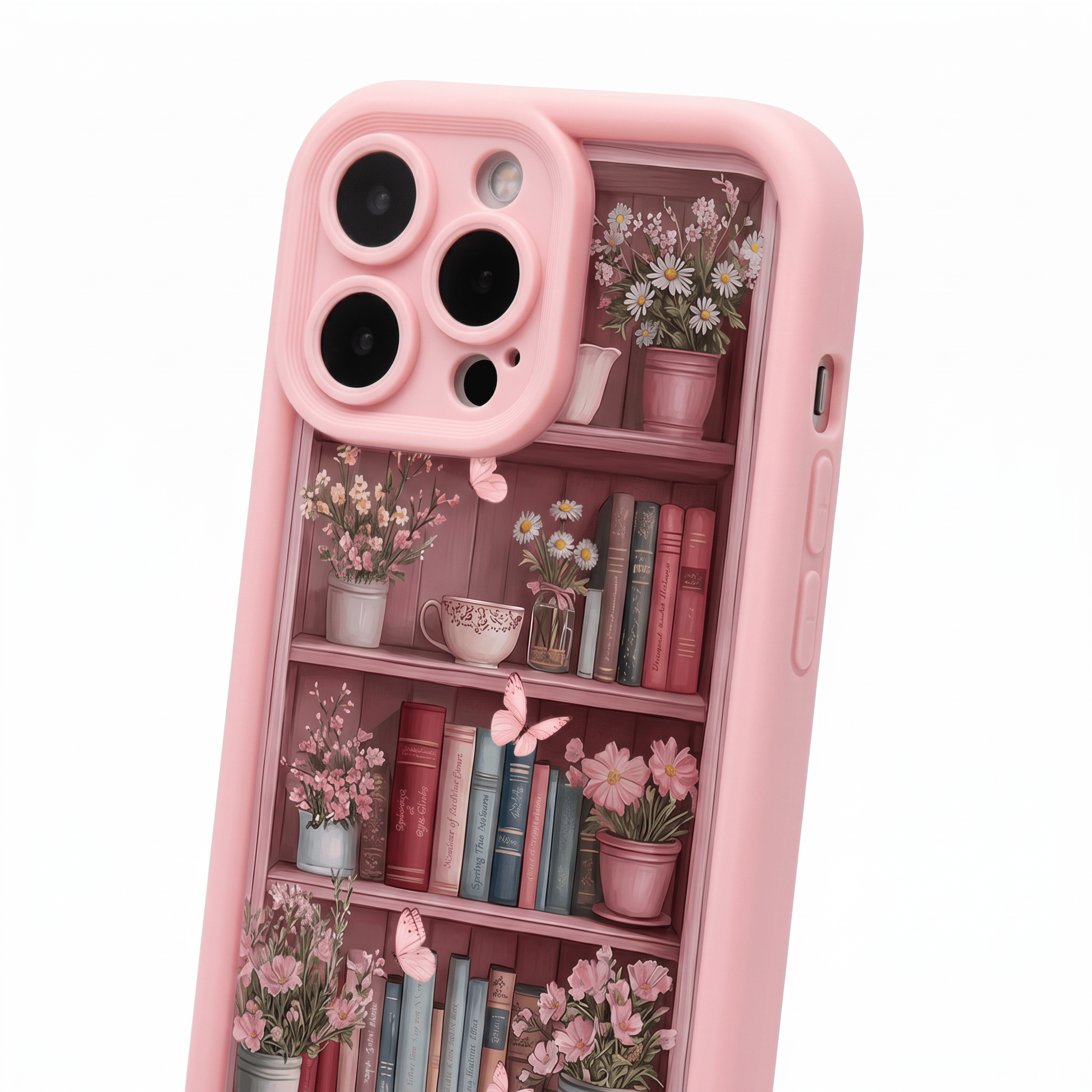 CozyLibrary Bookshelf Case – Retro Shockproof iPhone Case – iPhone 11–17 Series - TrendsToLife