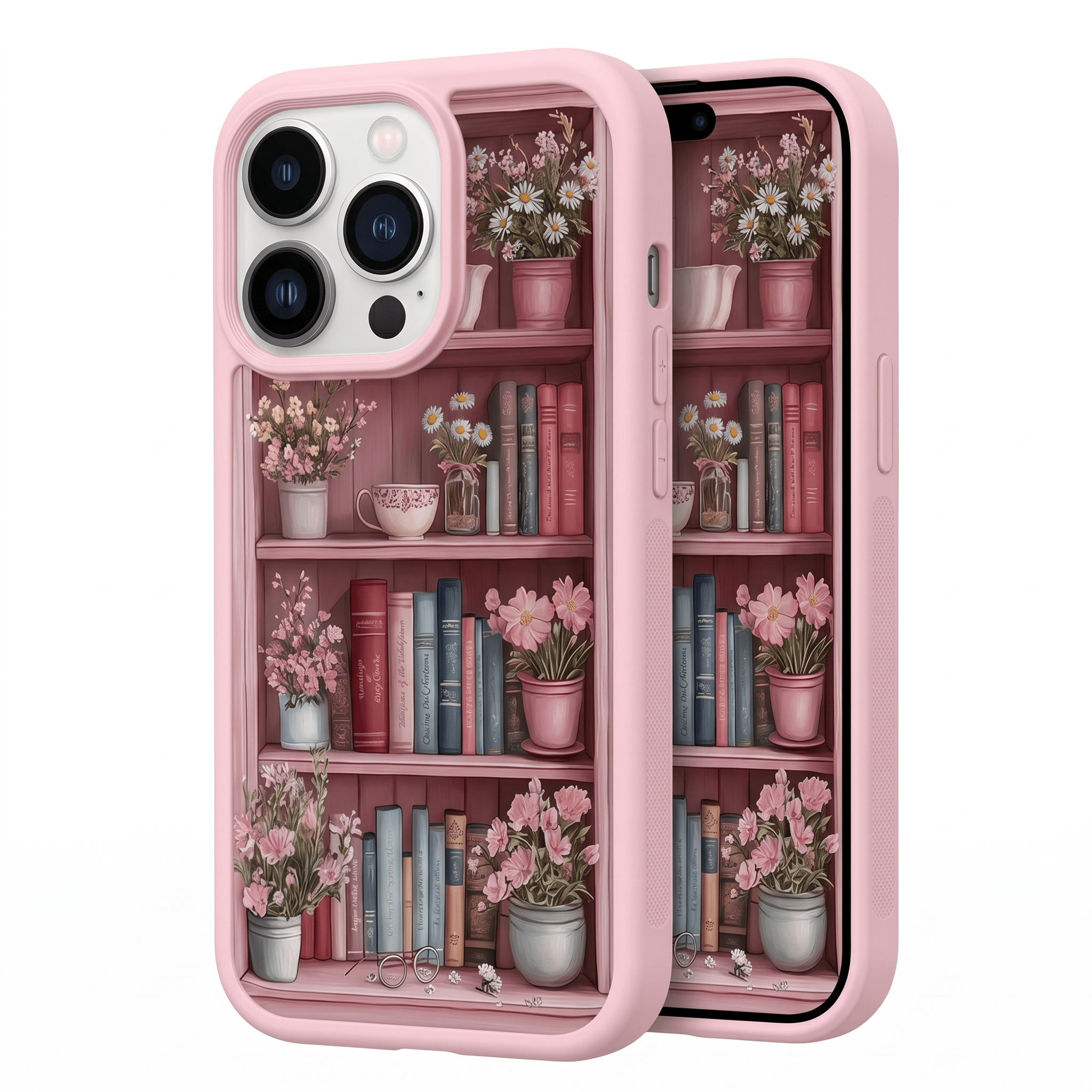 CozyLibrary Bookshelf Case – Retro Shockproof iPhone Case – iPhone 11–17 Series - TrendsToLife