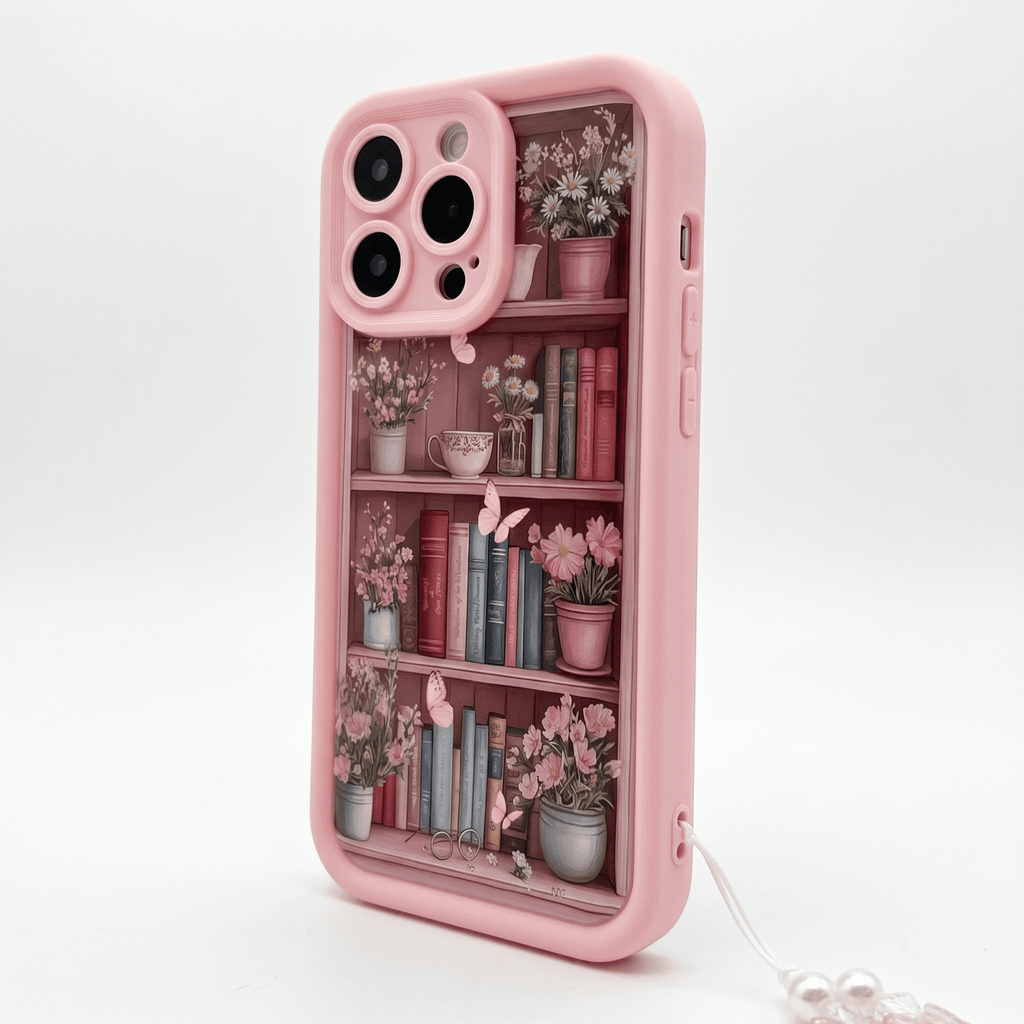 CozyLibrary Bookshelf Case – Retro Shockproof iPhone Case – iPhone 11–17 Series - TrendsToLife