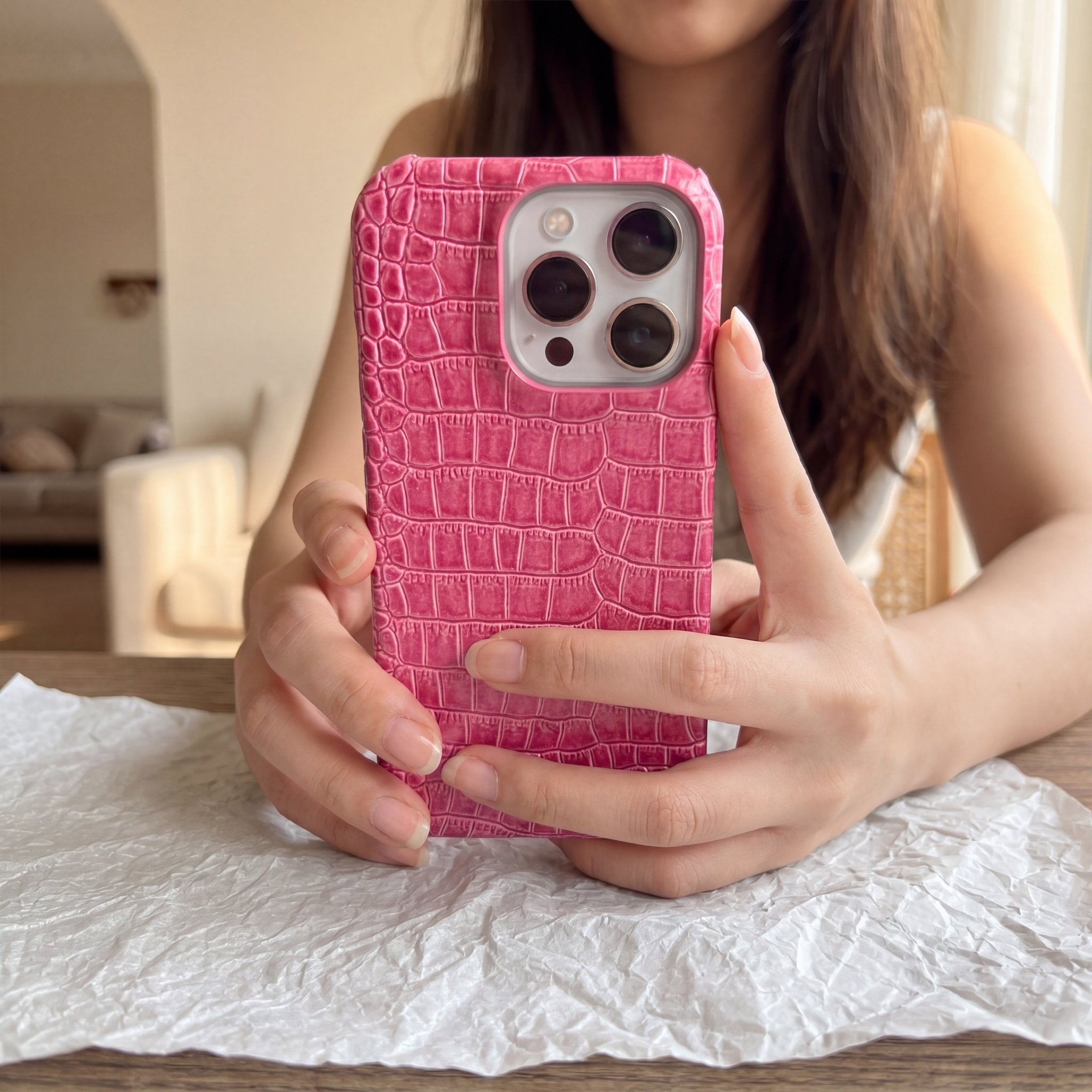 CrocoRetro Crocodile Leather Case for iPhone 12–17 Series - TrendsToLife