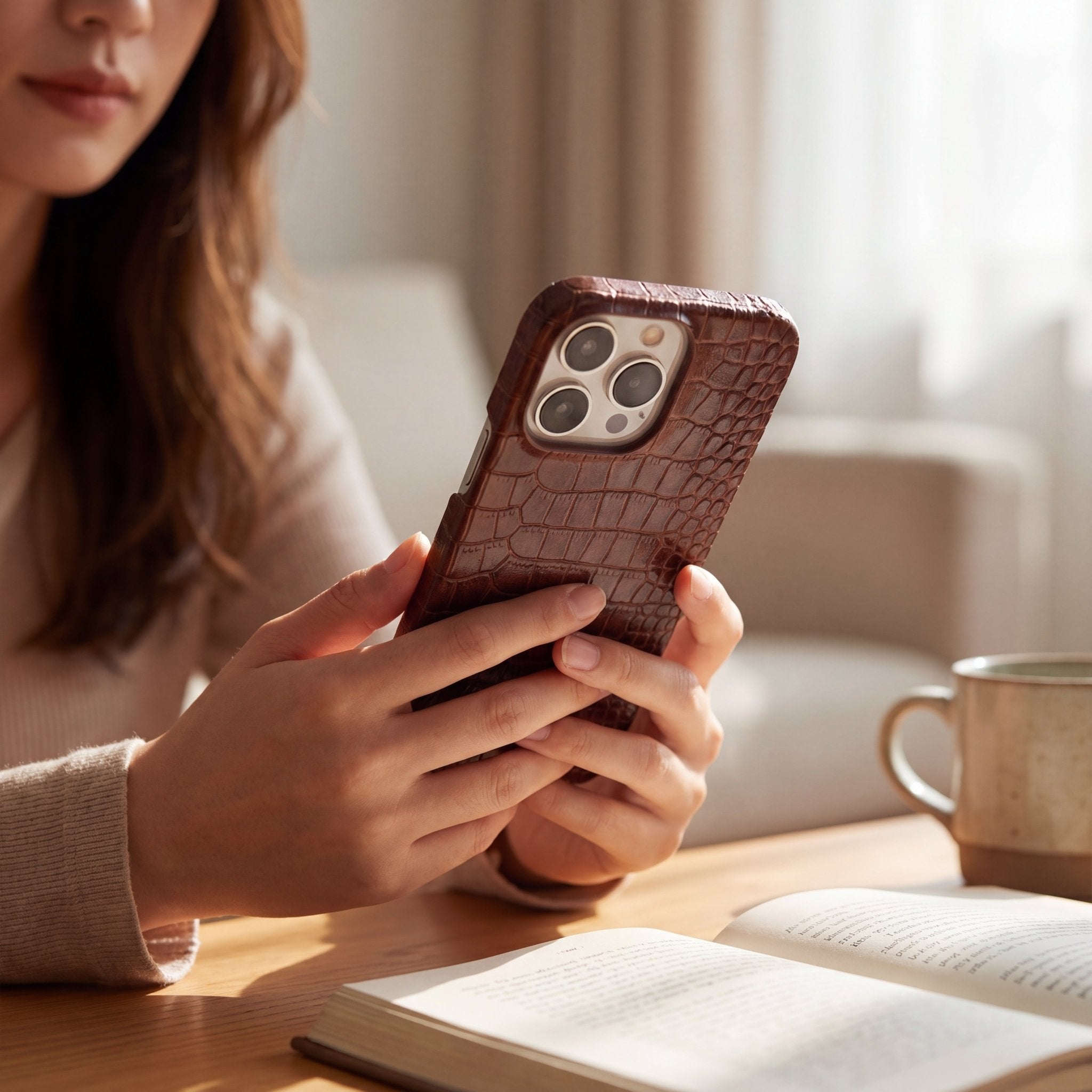 CrocoRetro Crocodile Leather Case for iPhone 12–17 Series - TrendsToLife