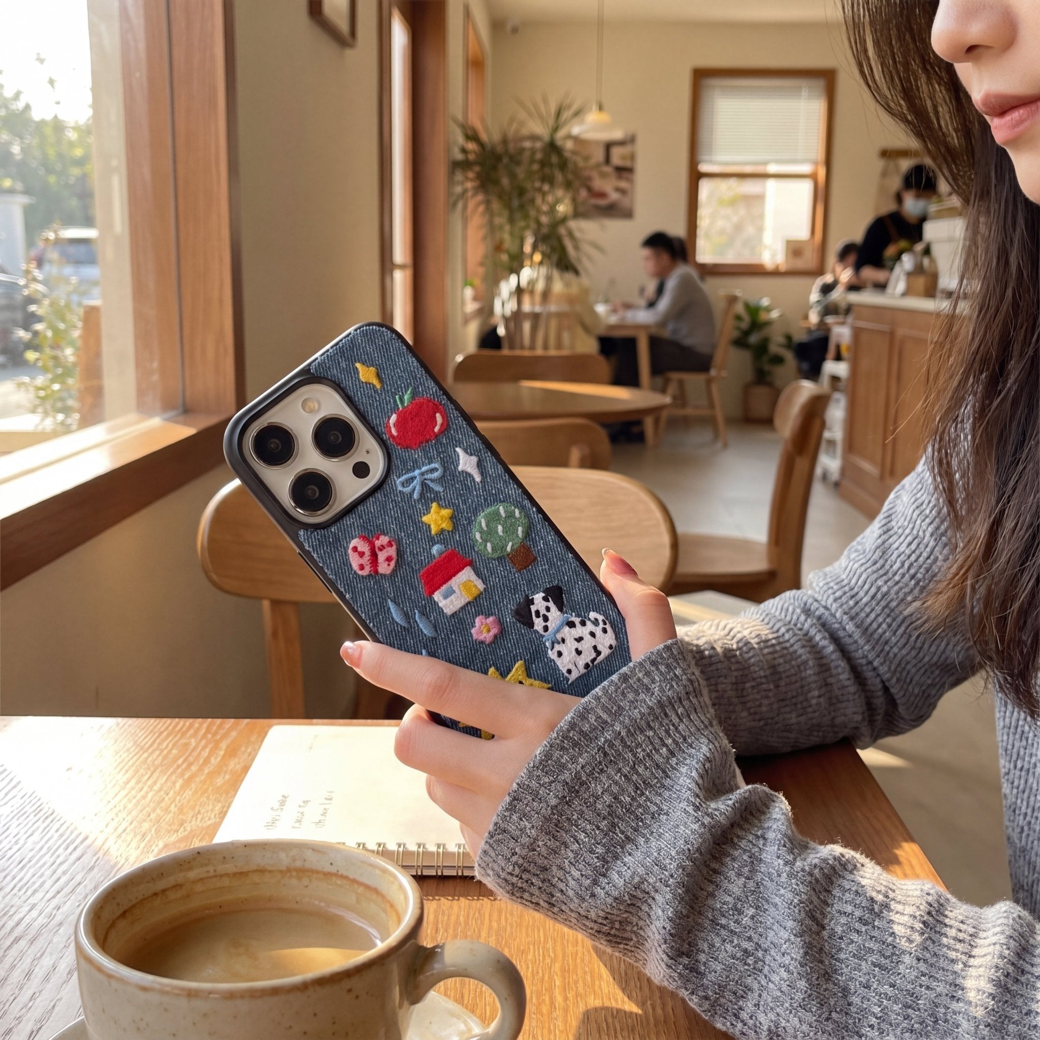 DenimPaw Embroidered Dog Design Case for iPhone 13–17 Series - TrendsToLife