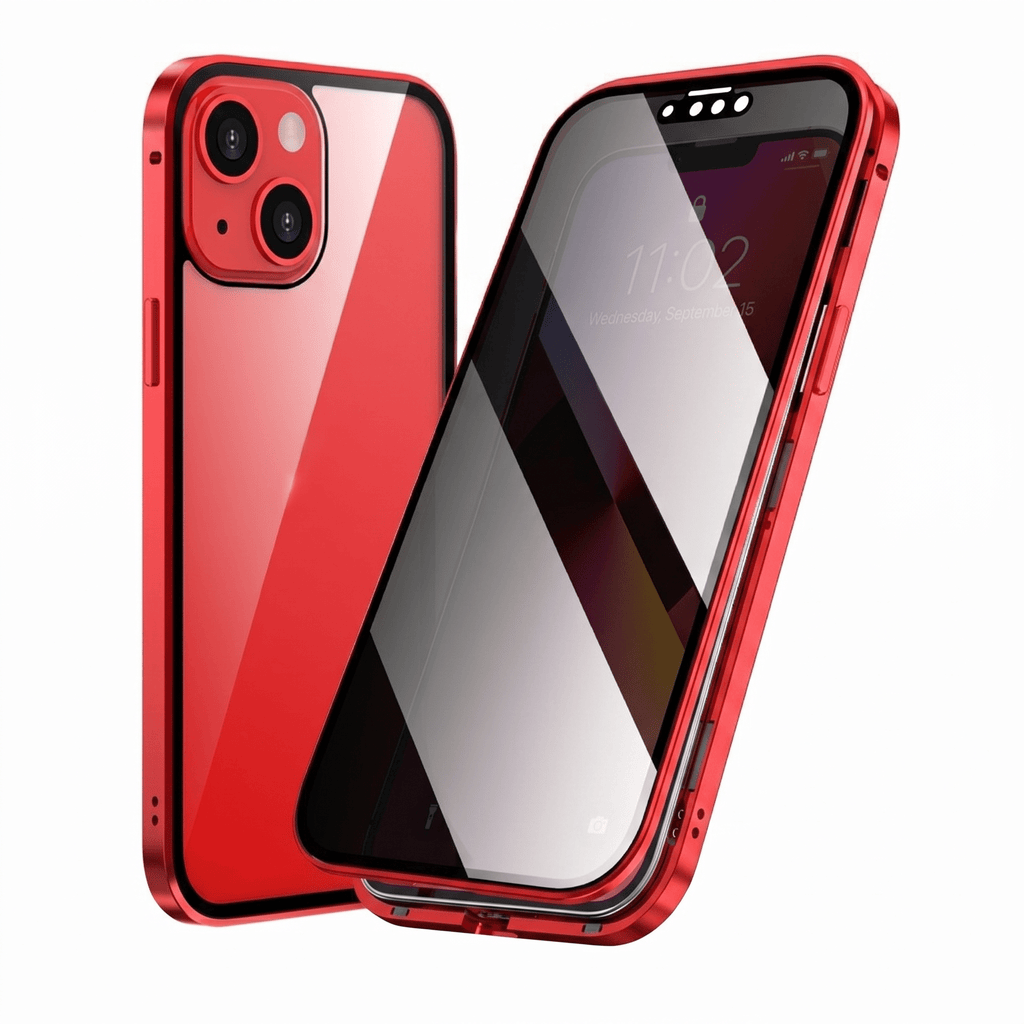 DoubleGlass Magnetic Privacy Case for iPhone 14 & 15 Series – Dual-Sided Glass Protection - TrendsToLife