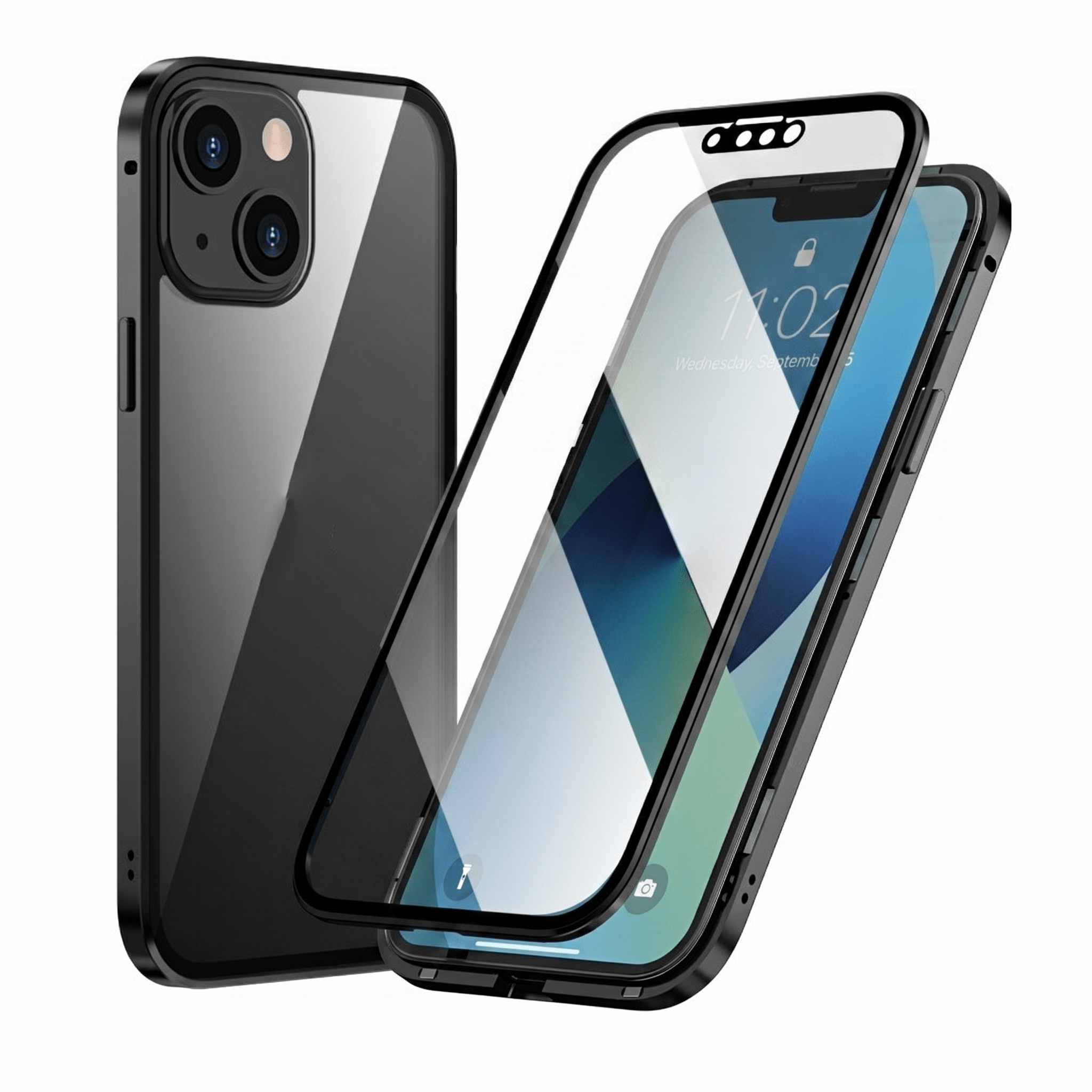 DoubleGlass Magnetic Privacy Case for iPhone 14 & 15 Series – Dual-Sided Glass Protection - TrendsToLife