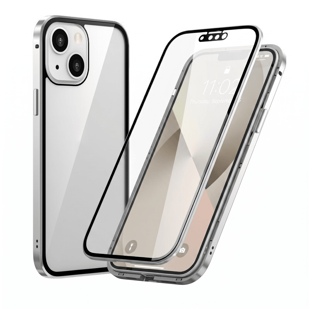 DoubleGlass Magnetic Privacy Case for iPhone 14 & 15 Series – Dual-Sided Glass Protection - TrendsToLife