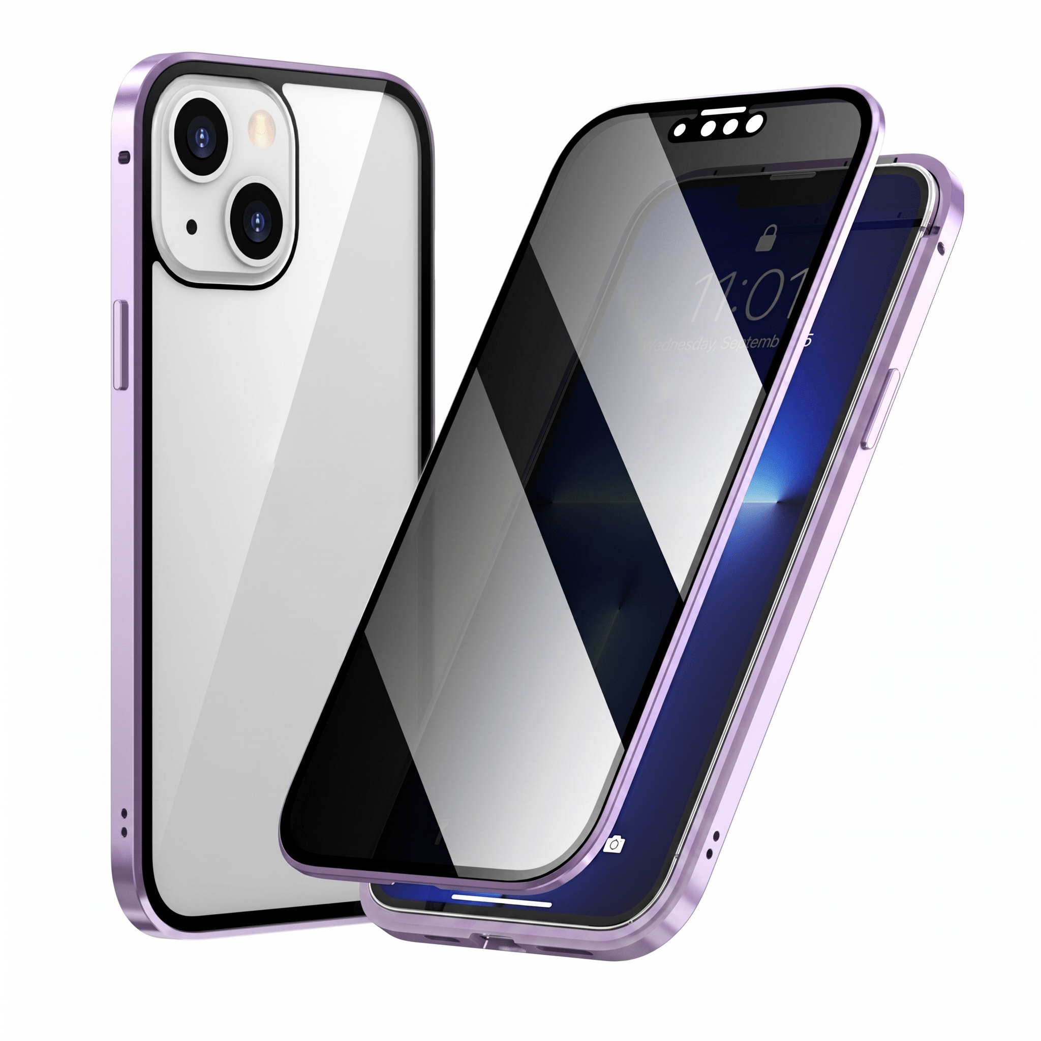 DoubleGlass Magnetic Privacy Case for iPhone 14 & 15 Series – Dual-Sided Glass Protection - TrendsToLife