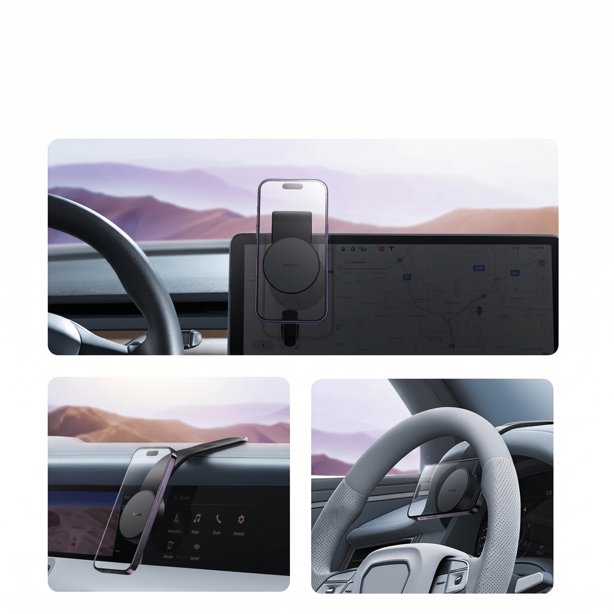 FlexCharge 15W Magnetic Wireless Charging Car Mount with Flexible Dashboard Arm - TrendsToLife