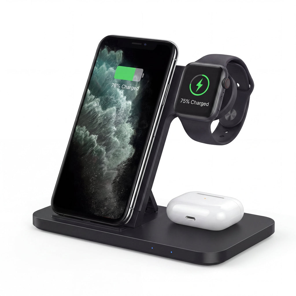 FlexCharge Travel Dock 3-in-1 Foldable Magnetic Wireless Charger 15W - TrendsToLife