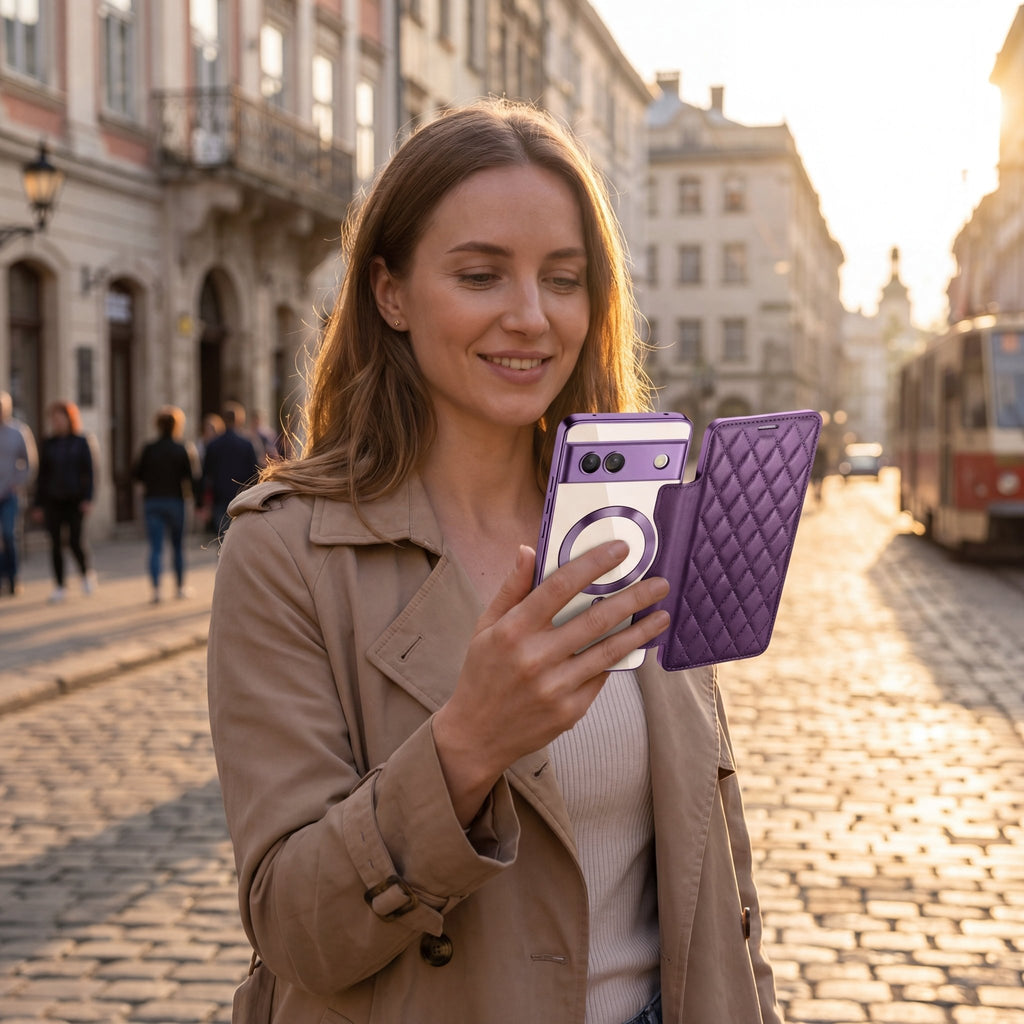 FlexStand Magnetic Leather Wallet Case for Google Pixel 7a–9 Pro XL - TrendsToLife