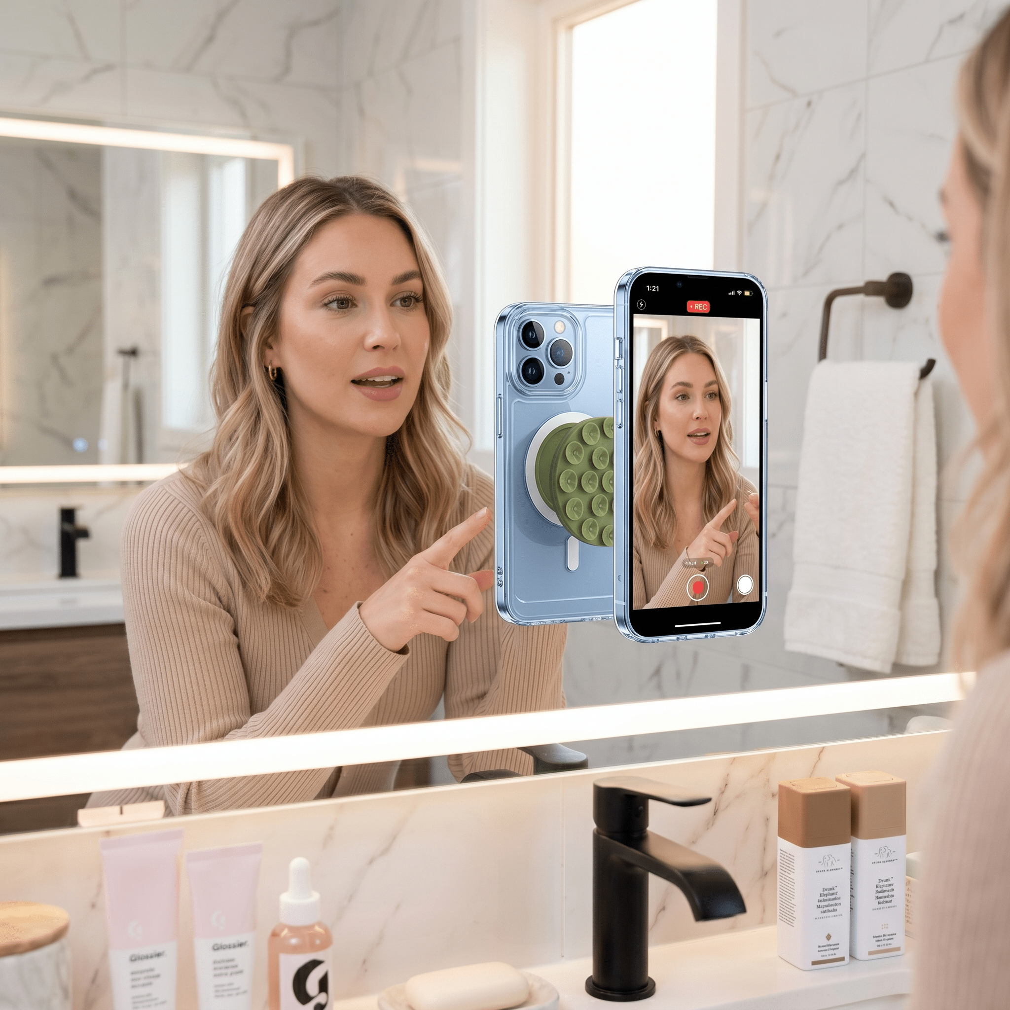 FlexStick Reusable Silicone Phone Grip with Strong Suction Pad - TrendsToLife
