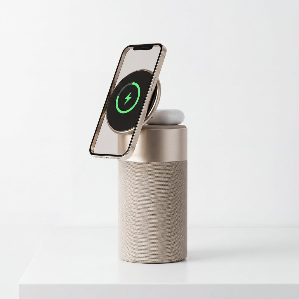 GlowSound Wireless Charger – Bluetooth Speaker & Touch Lamp 3-in-1 - TrendsToLife