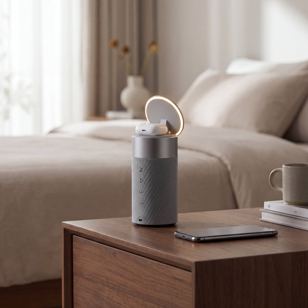 GlowSound Wireless Charger – Bluetooth Speaker & Touch Lamp 3-in-1 - TrendsToLife