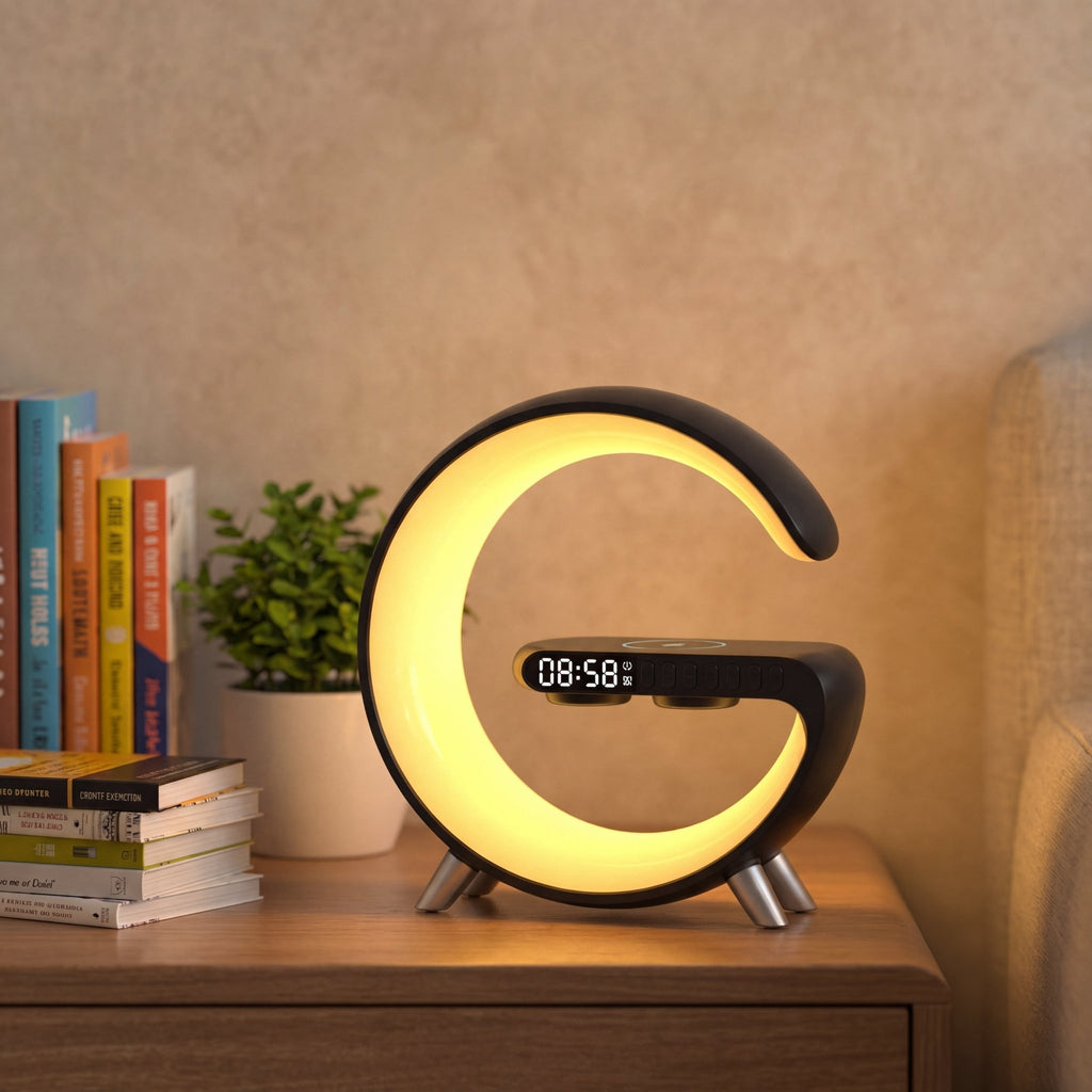 GlowSync Smart LED Lamp with Bluetooth Speaker and Wireless Charger - TrendsToLife