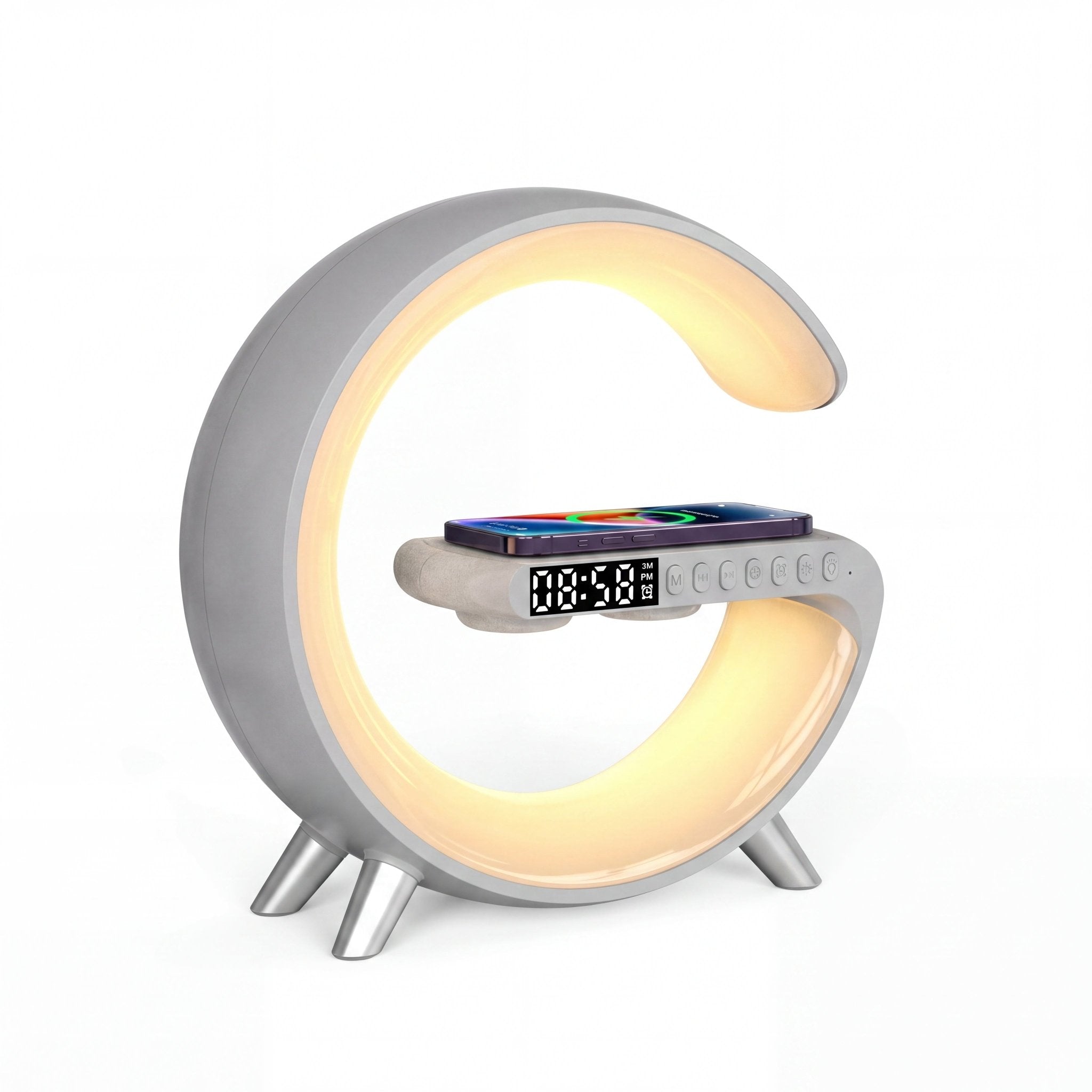 GlowSync Smart LED Lamp with Bluetooth Speaker and Wireless Charger - TrendsToLife