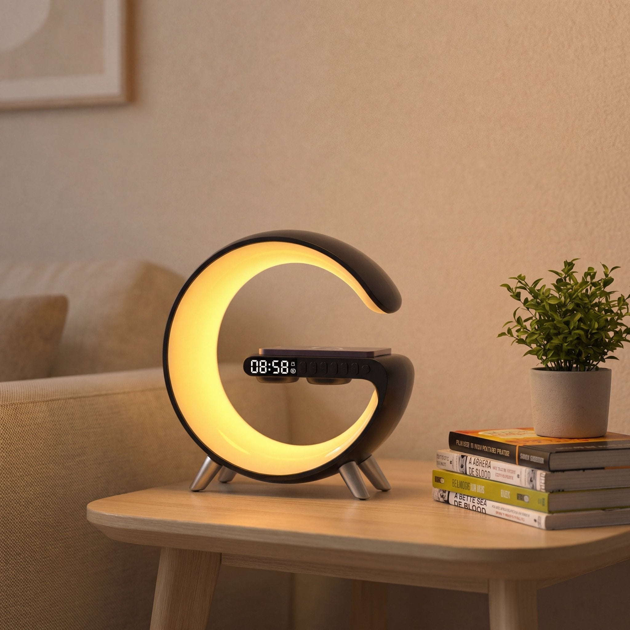 GlowSync Smart LED Lamp with Bluetooth Speaker and Wireless Charger - TrendsToLife