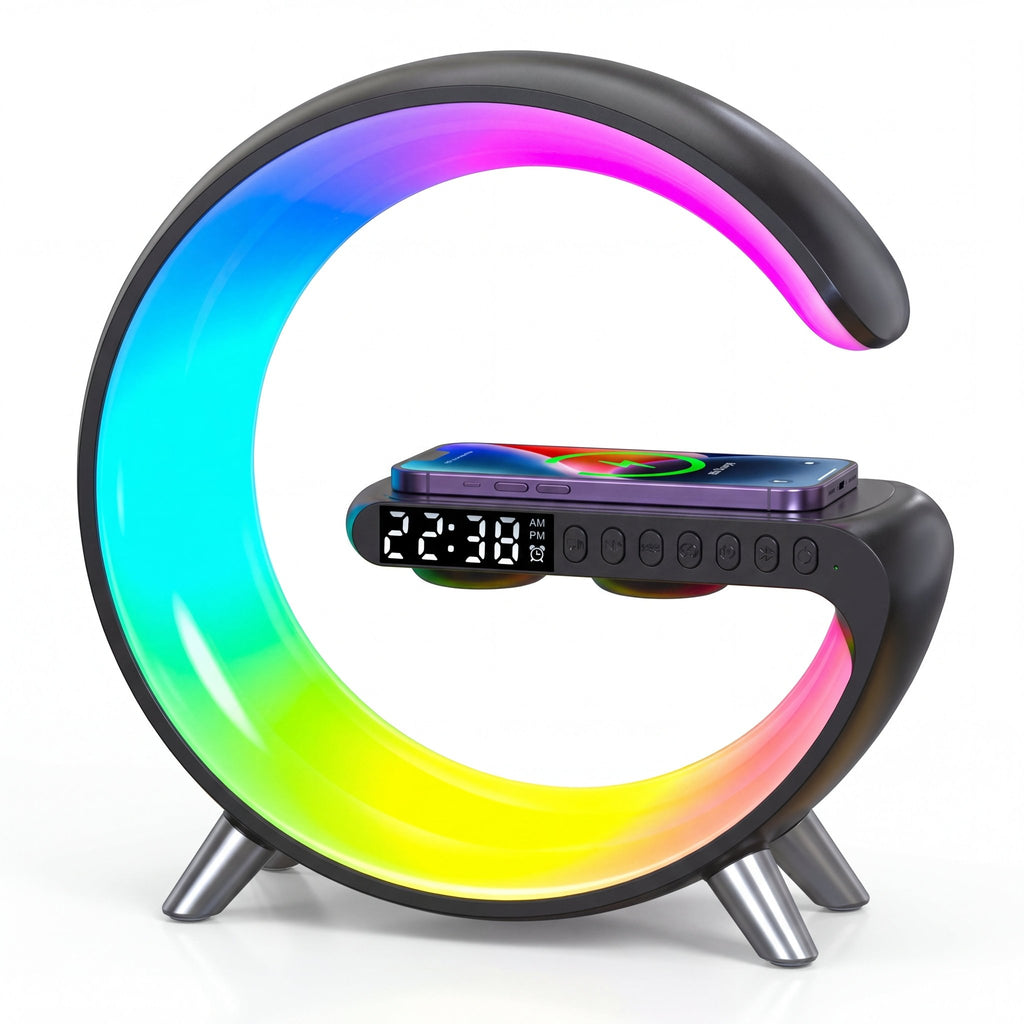 GlowSync Smart LED Lamp with Bluetooth Speaker and Wireless Charger - TrendsToLife