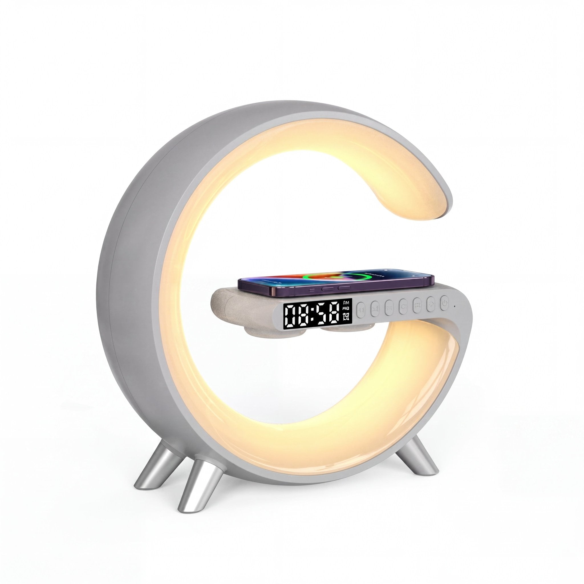GlowSync Smart LED Lamp with Bluetooth Speaker and Wireless Charger - TrendsToLife
