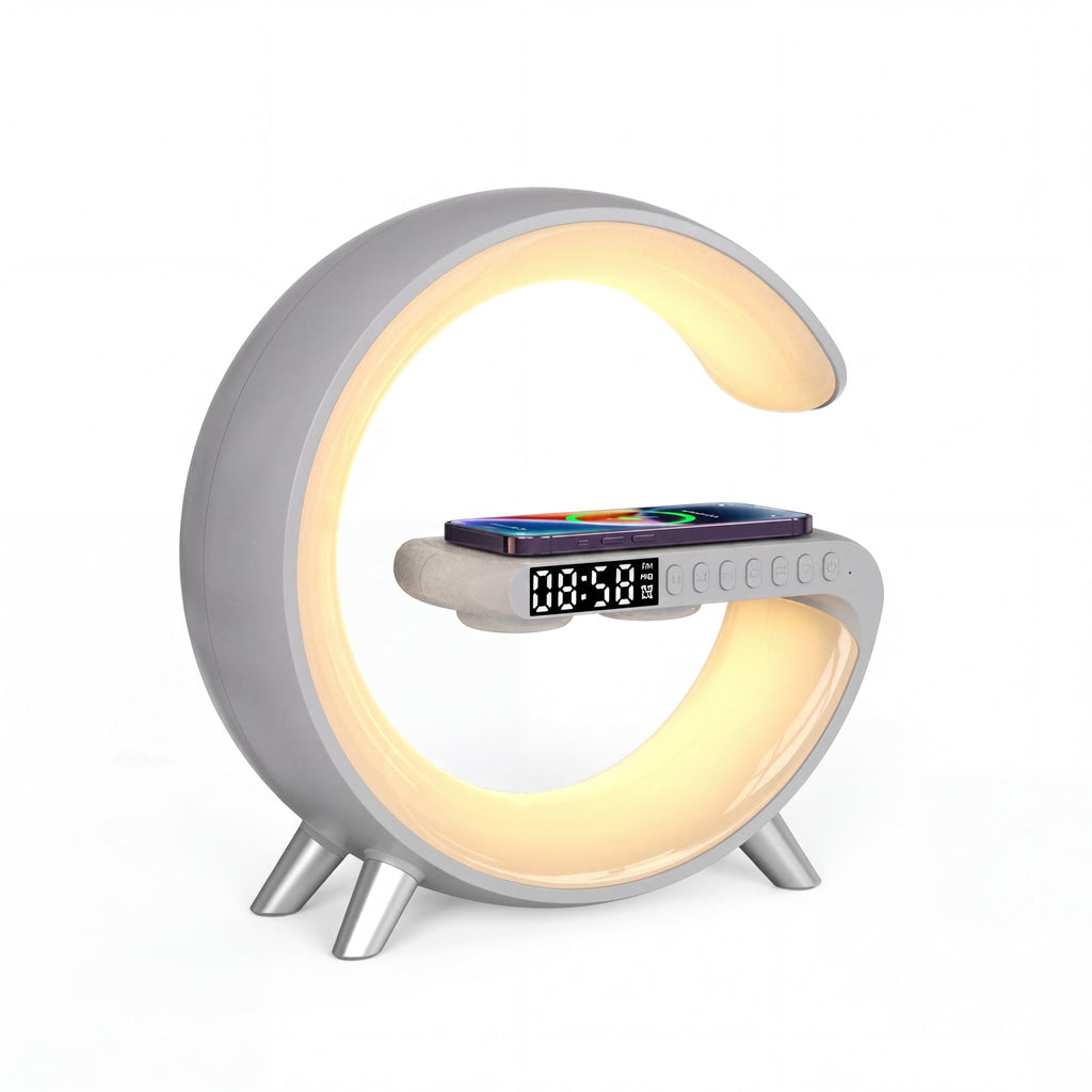 GlowWave Smart LED Lamp with Bluetooth Speaker and Wireless Charger - TrendsToLife