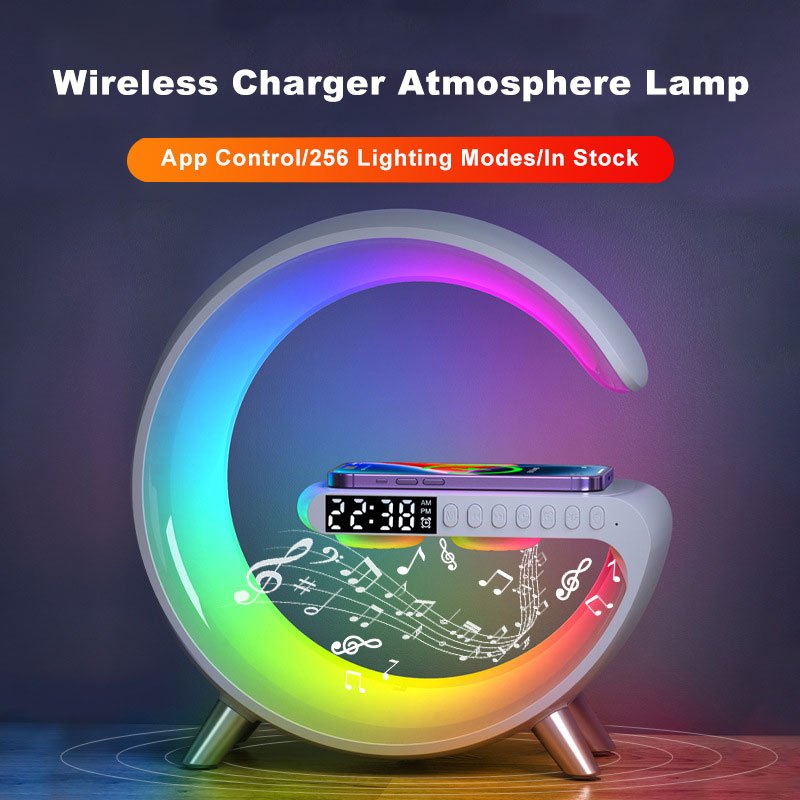 GlowWave Smart LED Lamp with Bluetooth Speaker and Wireless Charger - TrendsToLife