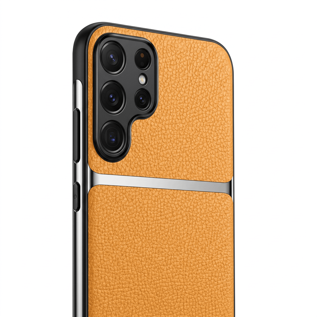 GripShield Magnetic Leather Case for Samsung Galaxy A & S Series – Litchi Pattern - TrendsToLife