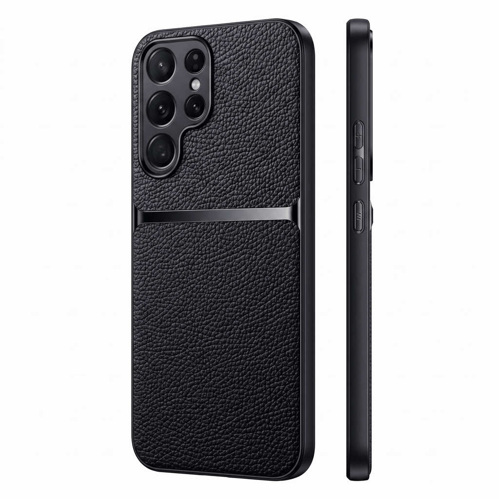 GripShield Magnetic Leather Case for Samsung Galaxy A & S Series – Litchi Pattern - TrendsToLife
