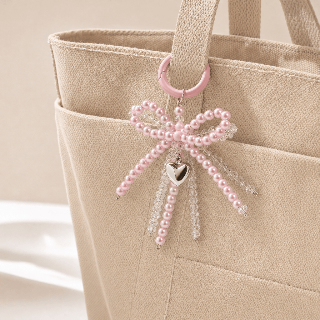 Heart Bead Bag Charm Keychain - TrendsToLife