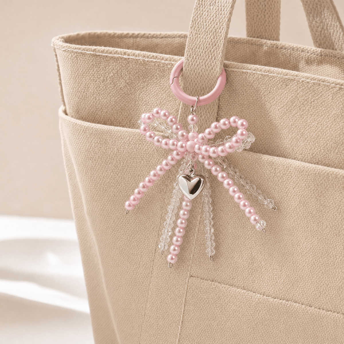 Heart Bead Bag Charm Keychain - TrendsToLife