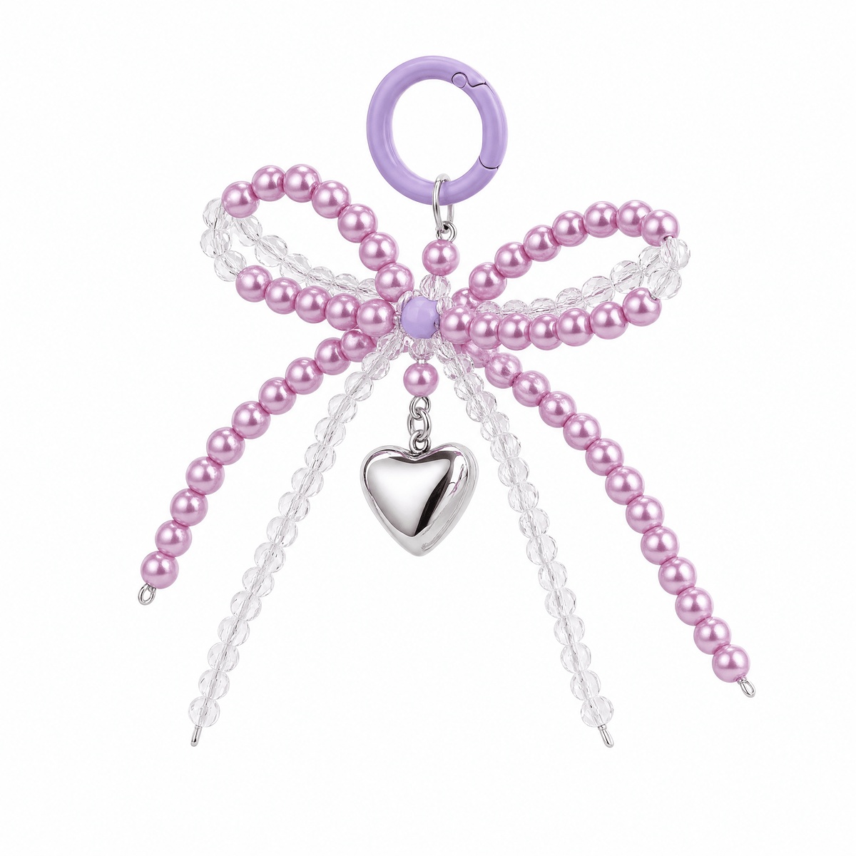 Heart Bead Bag Charm Keychain - TrendsToLife