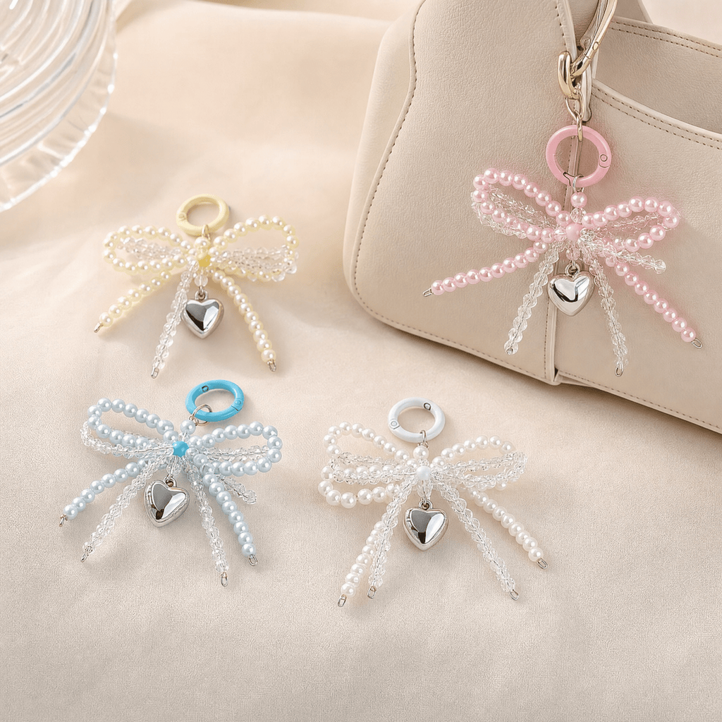 Heart Bead Bag Charm Keychain - TrendsToLife