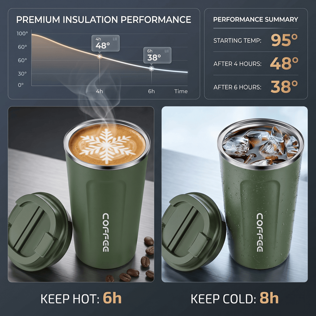 HeatLock Travel Mug – Vacuum Insulated Stainless Steel Thermos Cup – 380–510ml - TrendsToLife